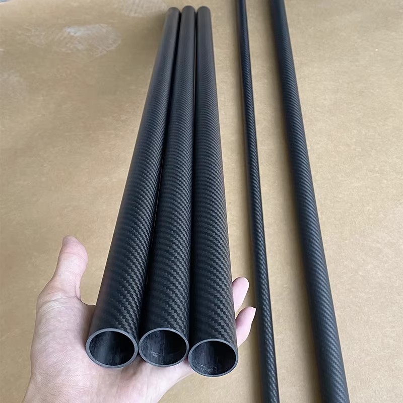 3K Carbon Fiber Tube Gloss Twill 200/300/500 mm OD 5‑50 mm Roll Wrapped