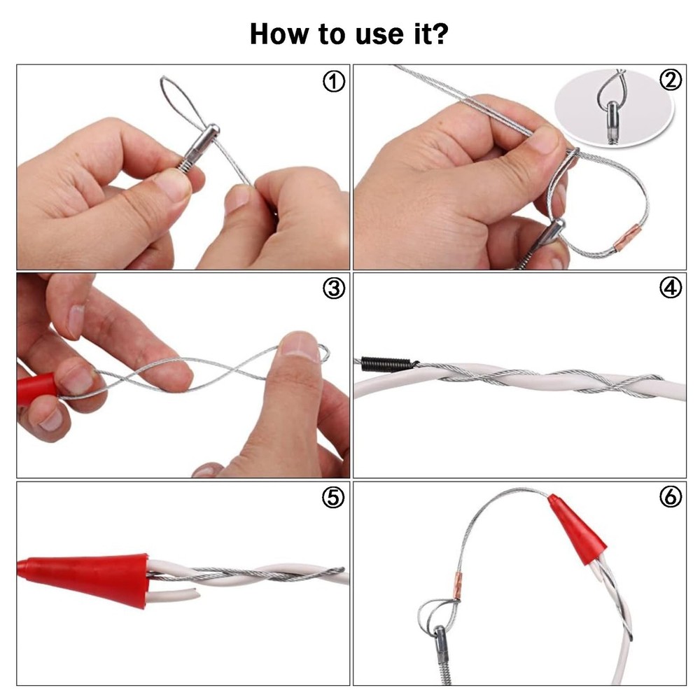 Amonk Fish Tape 32.8FT/10M Wire Puller Kit Cable Puller Kit Fastener Tool PET...