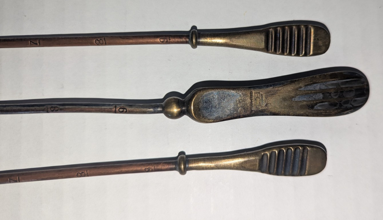 Vintage Medical Gynecological Uterine Sound / Probes Oddity Lot Of 3 (D3)