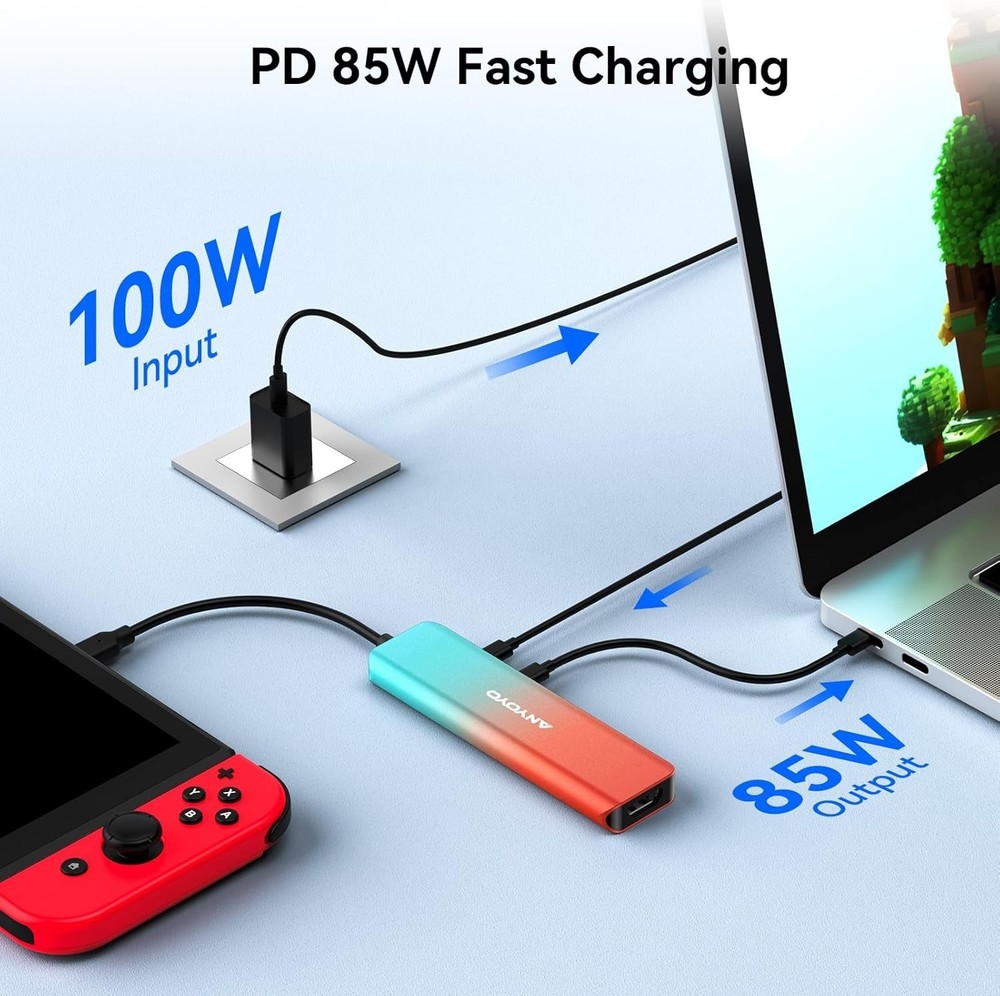 High-Definition USB-C Capture Card for Streaming: 100W Charging & Compatibility