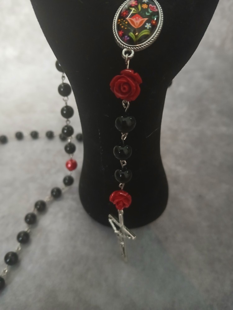 Handmade Five-Decade Black & Red Rosary