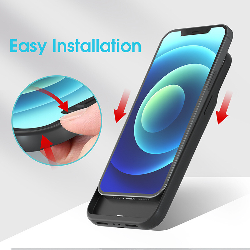 For iPhone 14 13 12 11 External Battery Charger Case Power Bank Charging Cover