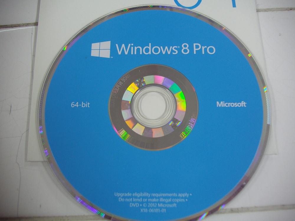 Microsoft Windows 8 Pro Full Version 32Bit & 64Bit DVD MS WIN 8 =NEW RETAIL=