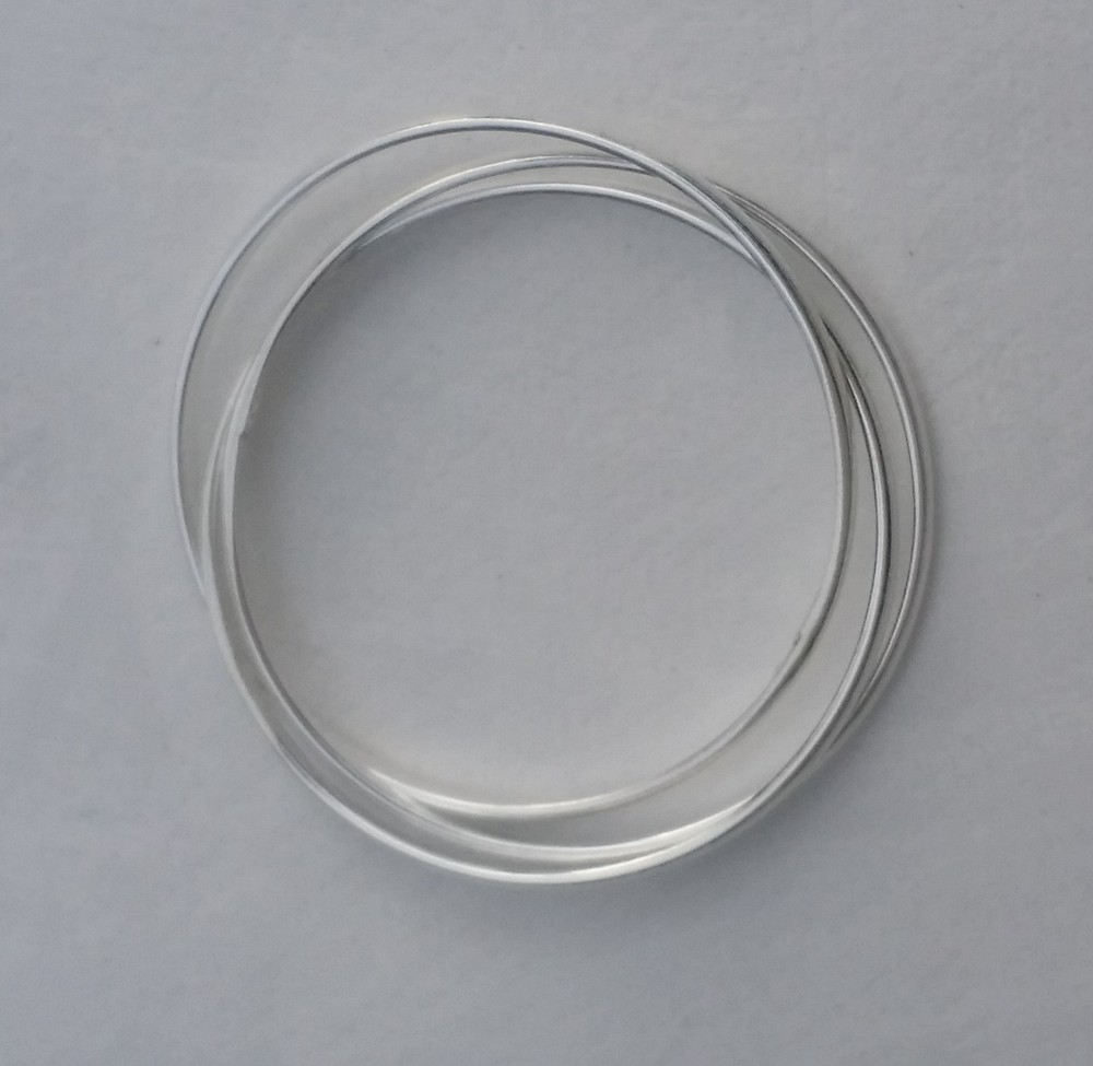 Solid Sterling Silver 925 Interlocking Bands Ring