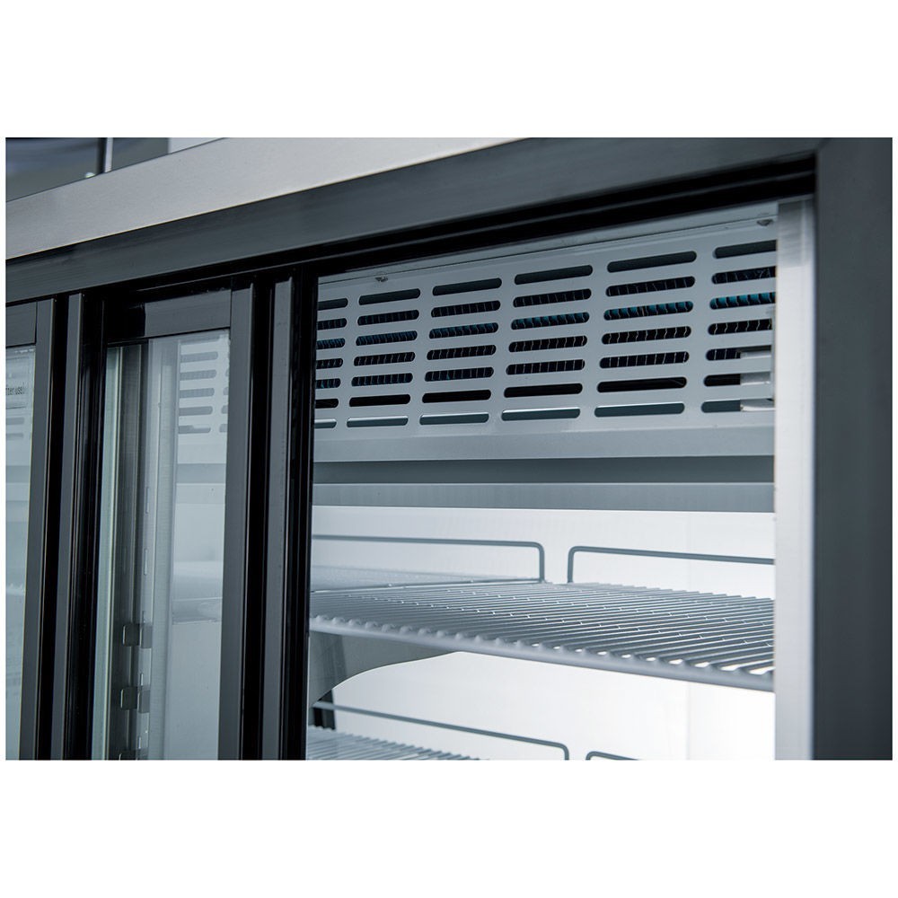 Deli case 36" Gravity Coil. Black, installed casters