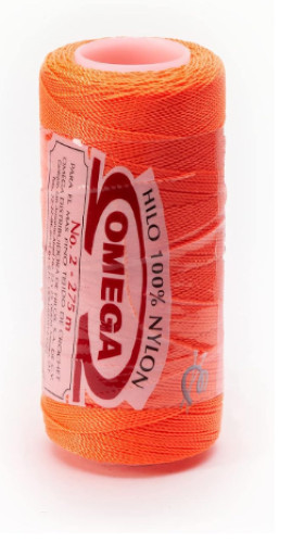 Omega ~ #2 Nylon Thread - 300 yard spool ~ (65-Fluorescent Orange )