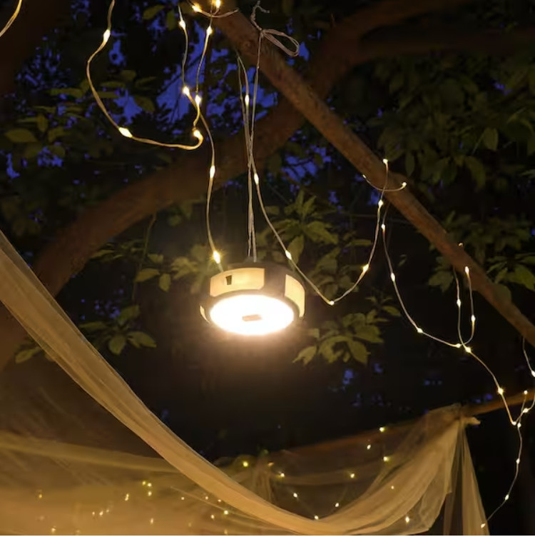 250-Lumens 2-in 1 Multi-functional Rechargeable Utility light with String Light