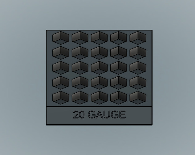 20 GA Shot Shell Reloading Block 25 Shot Durable High Strength Plastic