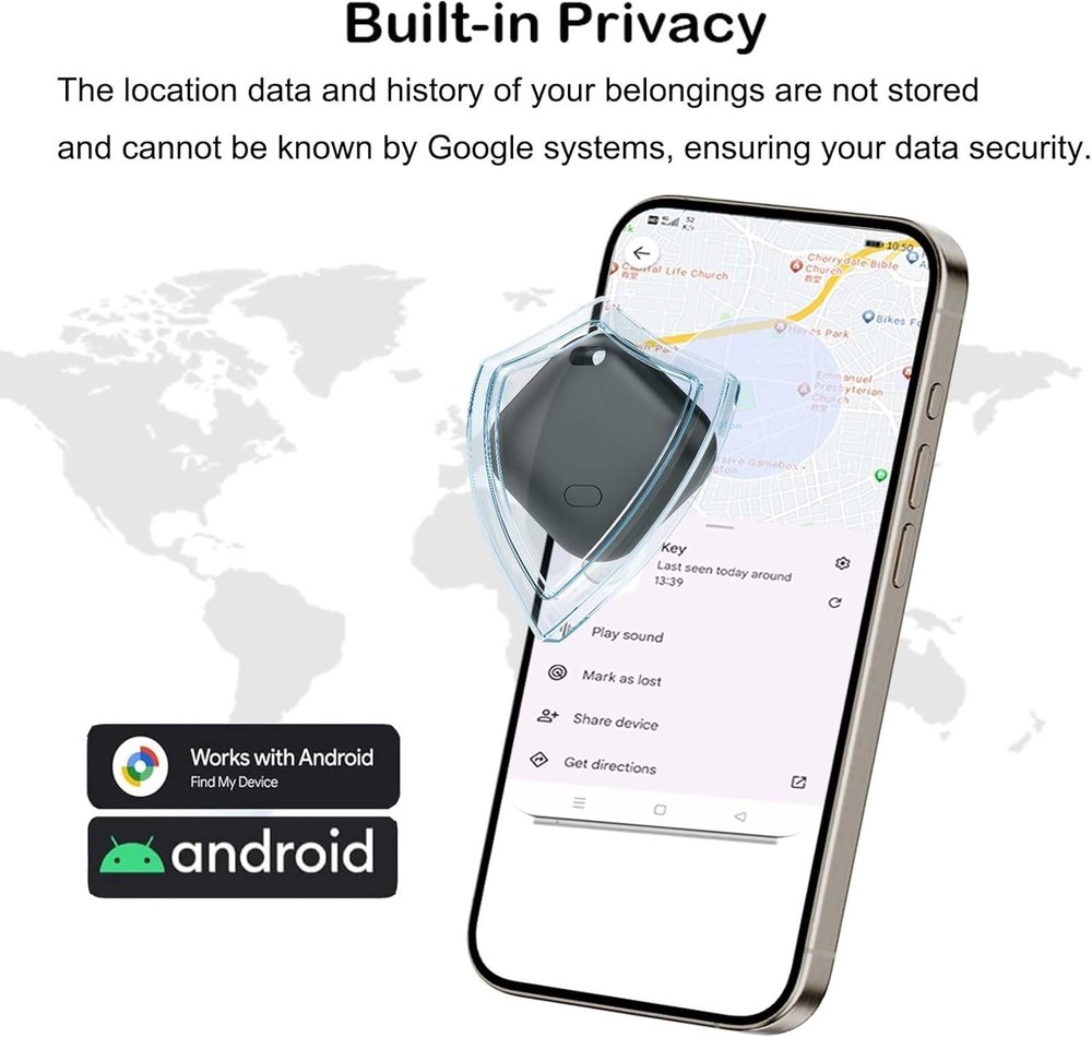 Secure 2-Pack Bluetooth Tracker for Android - Global Network & Waterproof Design