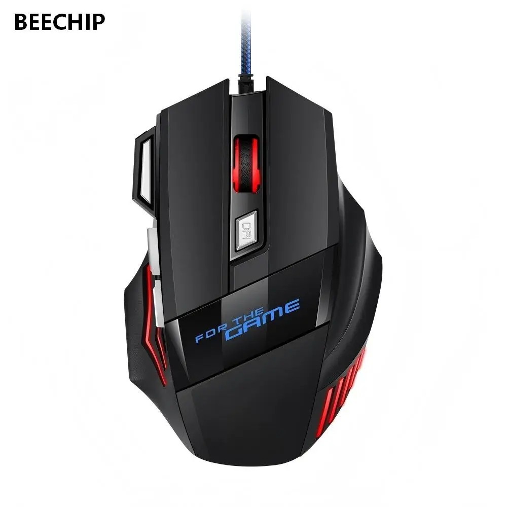 Gaming Mouse 7 Button USB Wired LED Breathing Fire Button 3200 DPI Laptop PC