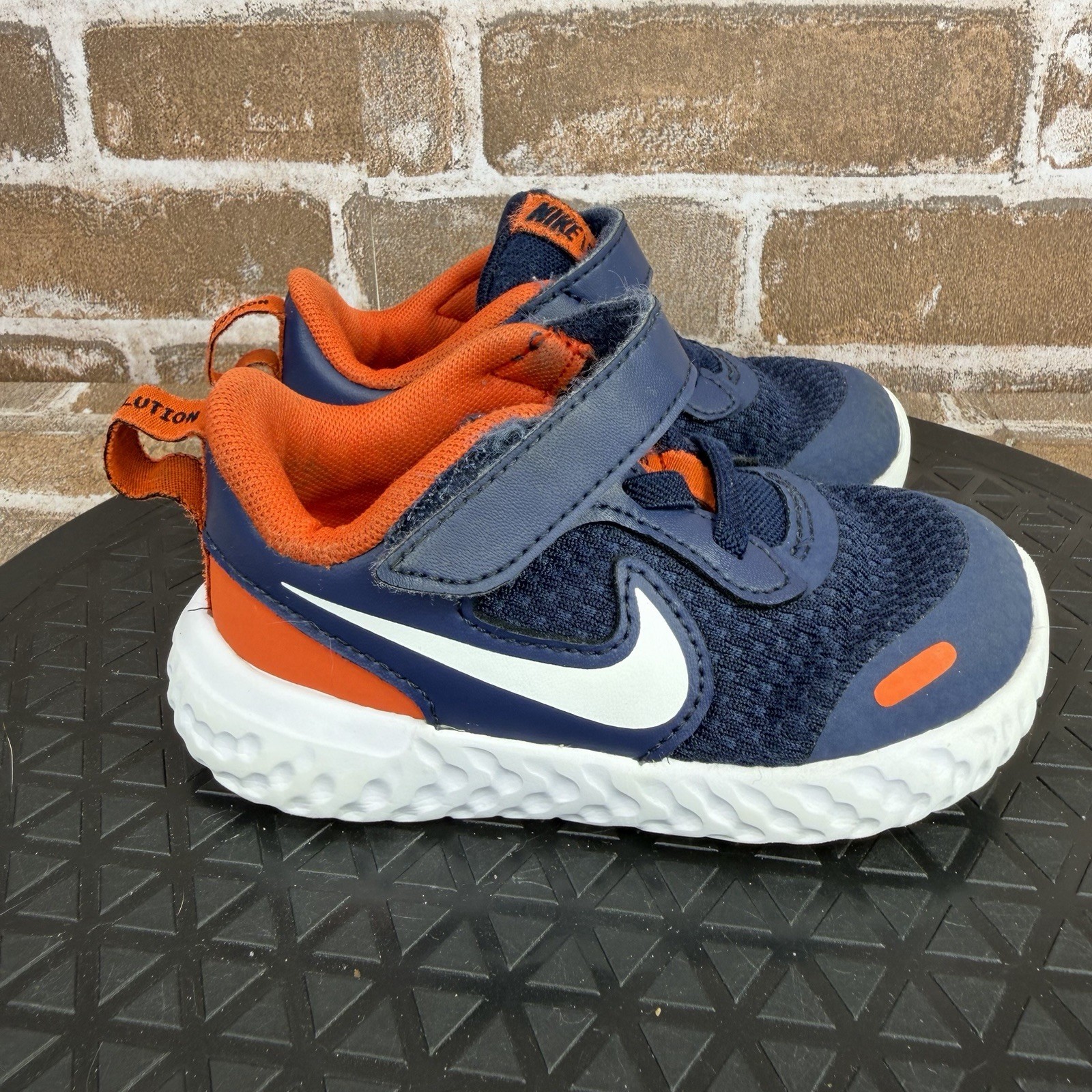 Nike Revolution 5 Running Shoes Blue Orange BQ5673-410 Boys Toddler Size 6C