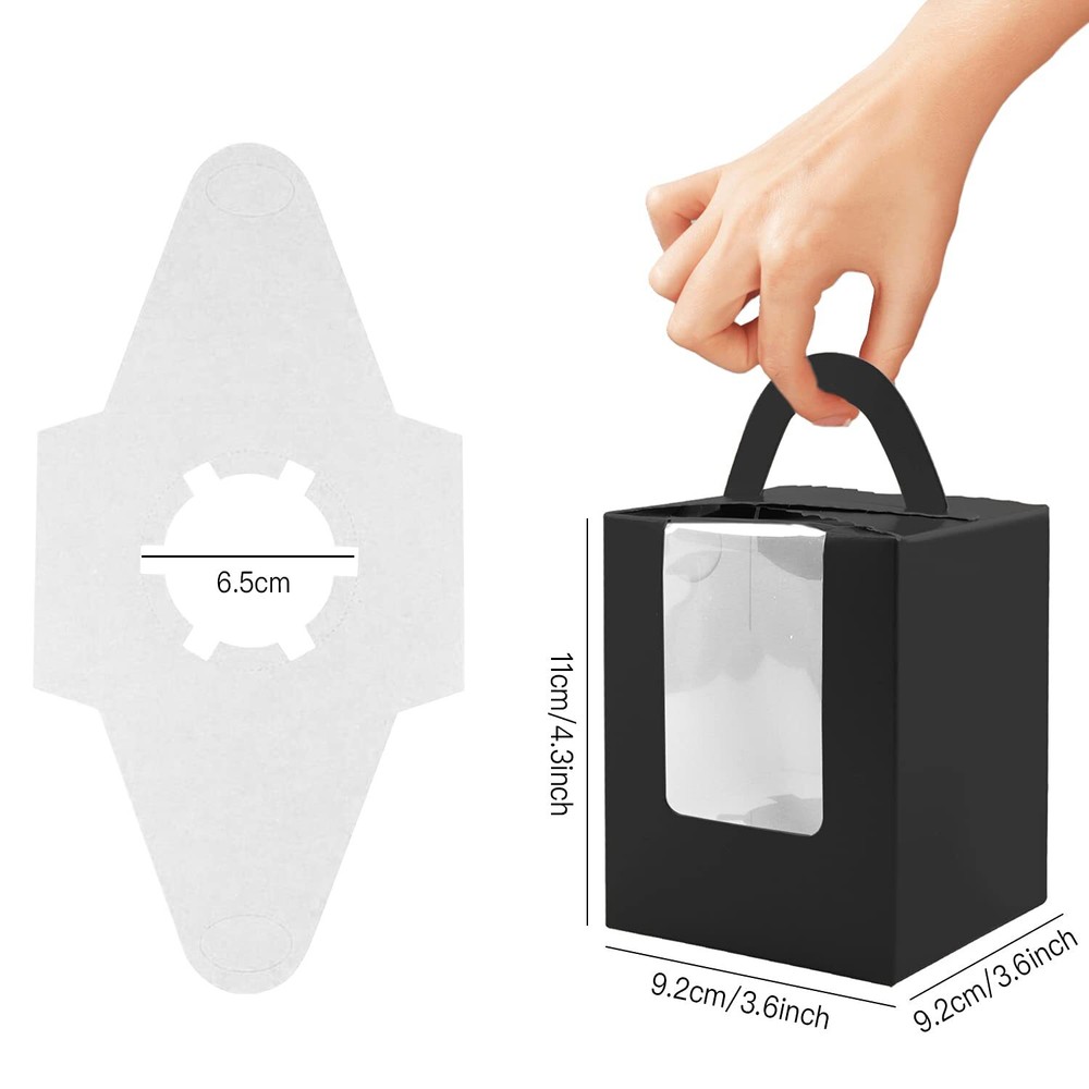 30 Pack Portable Cupcake Boxes Individual Cupcake Containers with Handle