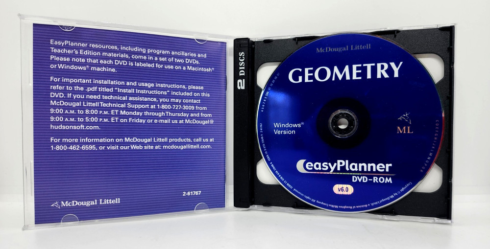 GEOMETRY ~ EASY PLANNER 2-DVD-ROM ~ McDOUGAL LITTELL ~ WINDOWS 2000/ME/XP & MAC