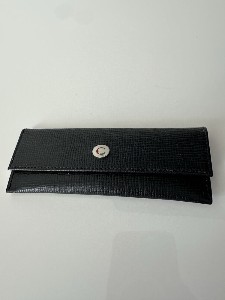 Vintage Coach Black Women's Folding Wallet with Logo Accent, Solid Pattern