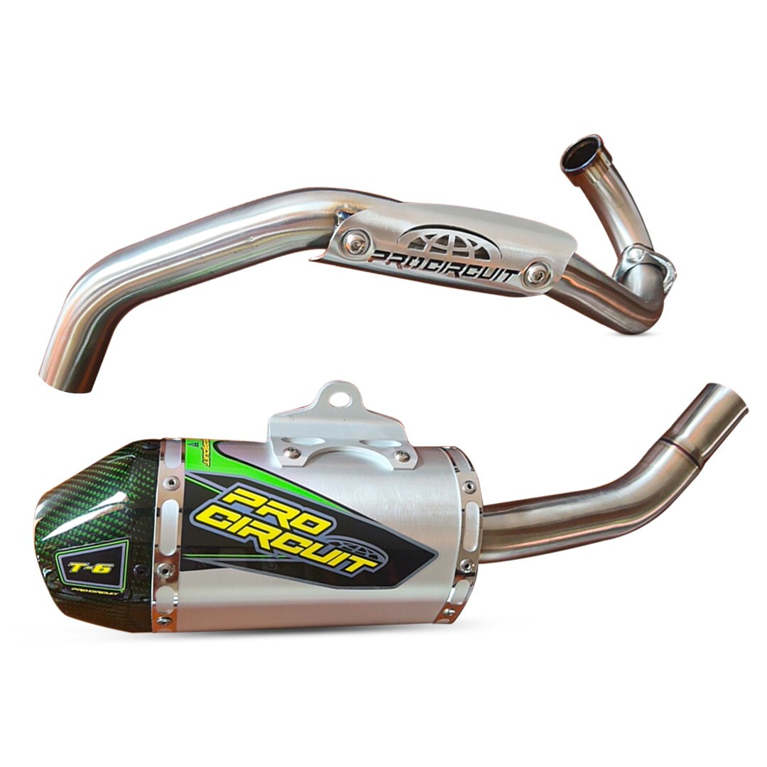 EXHAUST MUFFLER PIPE FULL SYSTEM CARBON GREEN FIT FOR KAWASAKI KLX110 KLX110L
