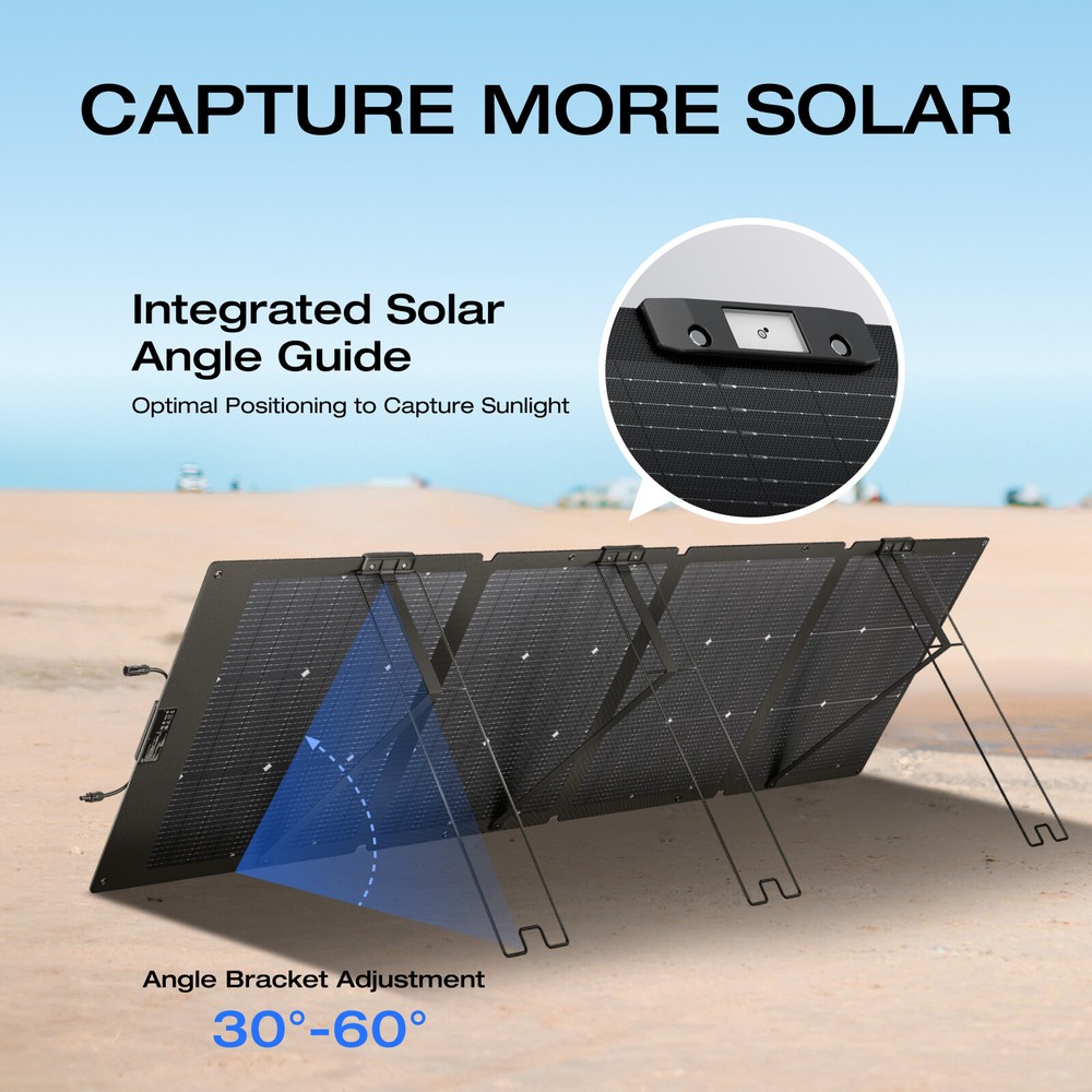EcoFlow 220W Bifacial Foldable Solar Panel Portable Power Supply 23% Efficiency