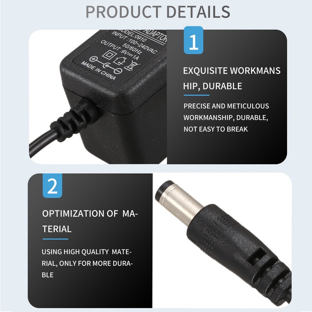 Guitar Feeects Pedal Mains Replacement Supply AC Adaptor 9V 1A J6B76339