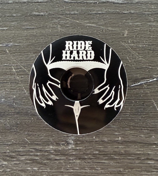 Ride Hard Hot Girl Butt Bike Stem Top Cap 1 1/8" Black Booty