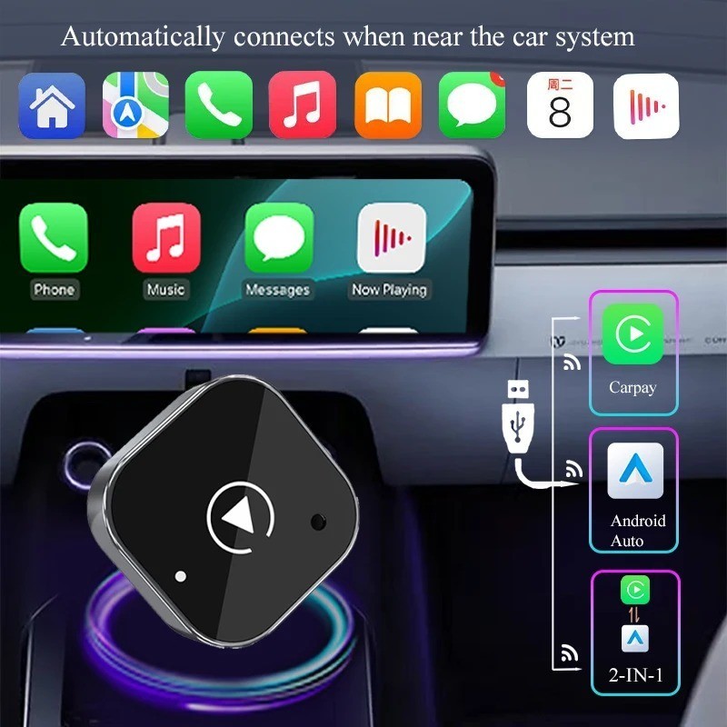 2025 USB Wireless CarPlay Adapter For iPhone Apple Wireless Dongle Plug ＆ Play