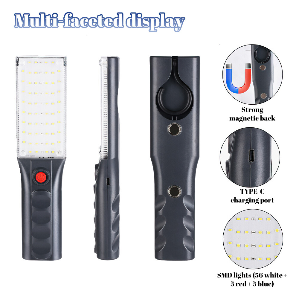 Magnetic Rechargeable LED COB Work Light Mechanic Flashlight Lamp Bright 5 Modes