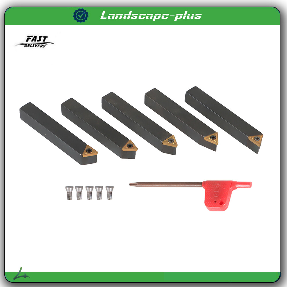 5Pack 3/8" Indexable Carbide Turning Inserts Holder Set for Machining Lathes