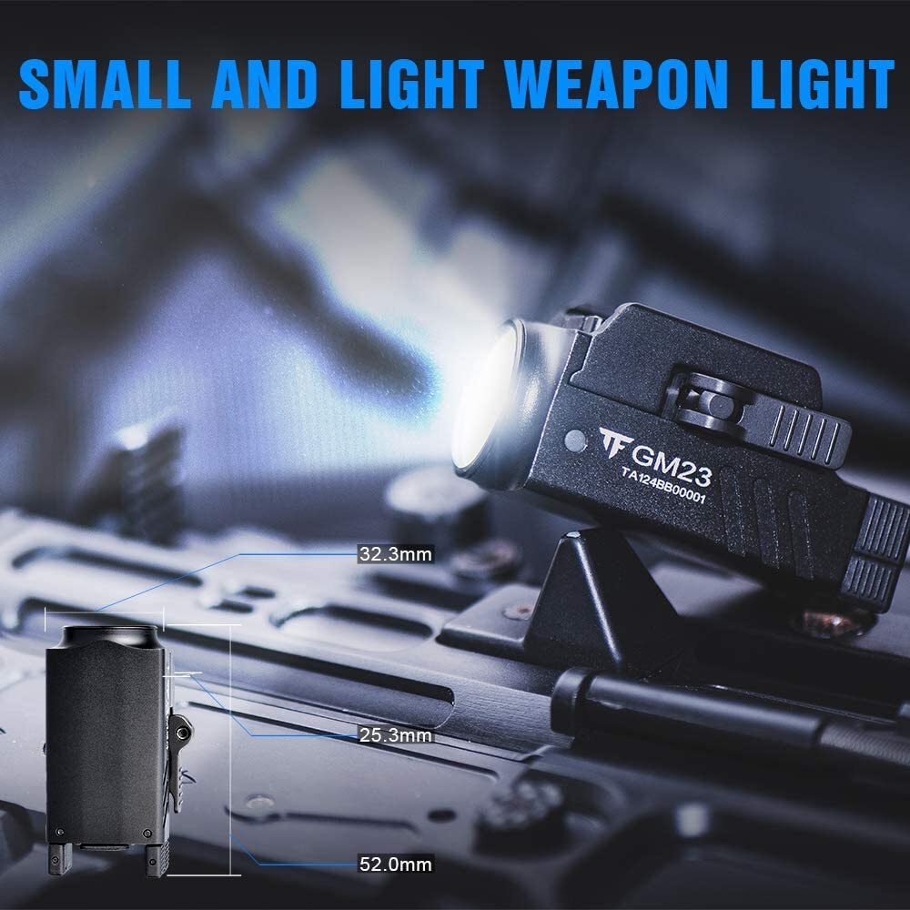 Trustfire Compact Tactical Handgun Mounted Pistol Light Glock Gun LED Flashlight