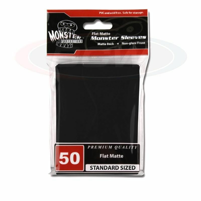 MONSTER Flat Matte Sleeves - Large - No Logo - Black