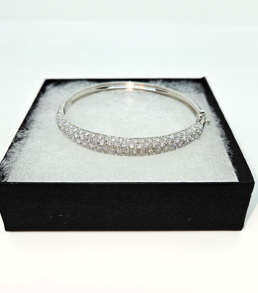 Sterling Silver Pave Setting Bangle bracelet