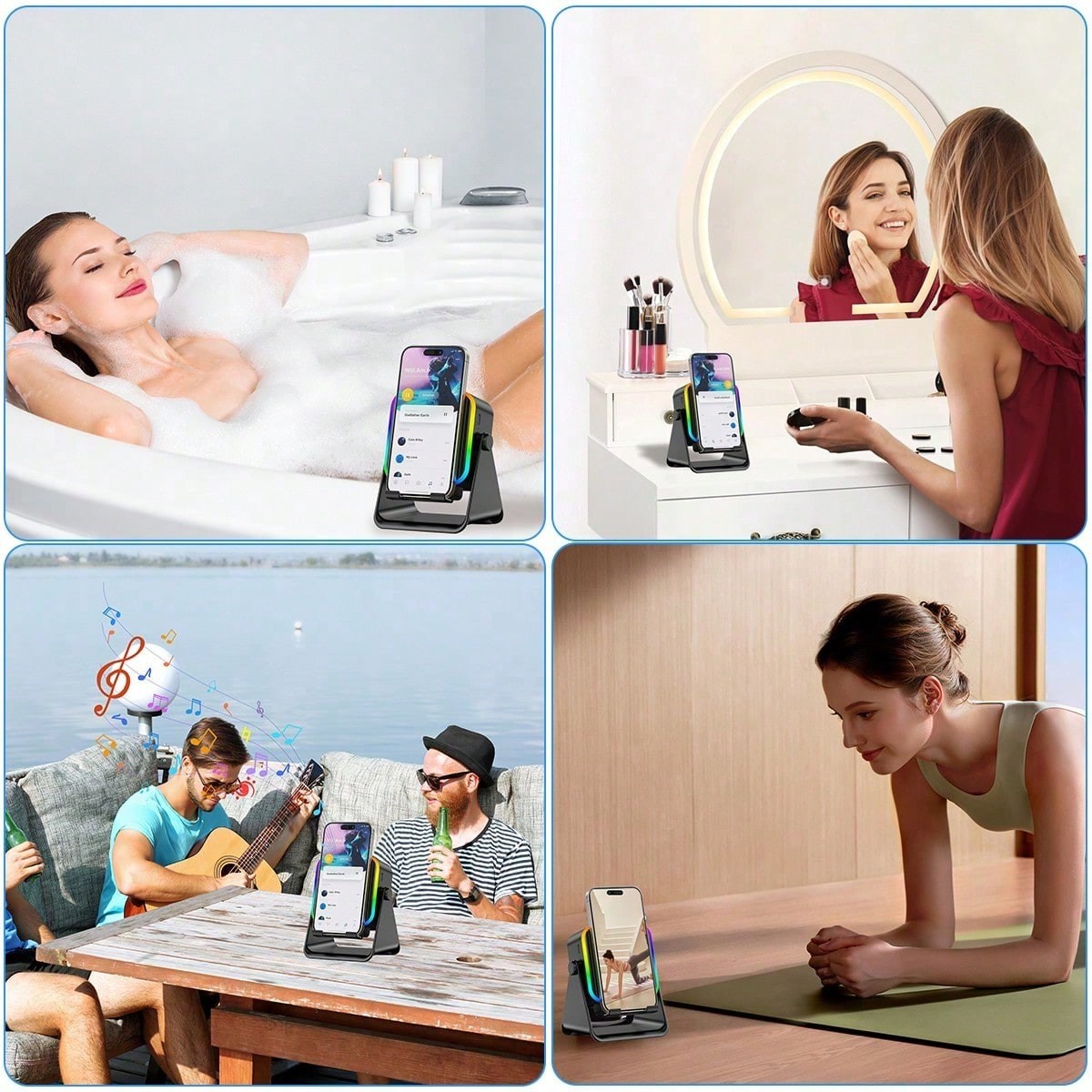 Wireless Induction Speaker 5-in-1 Bluetooth Speaker With Phone Stand