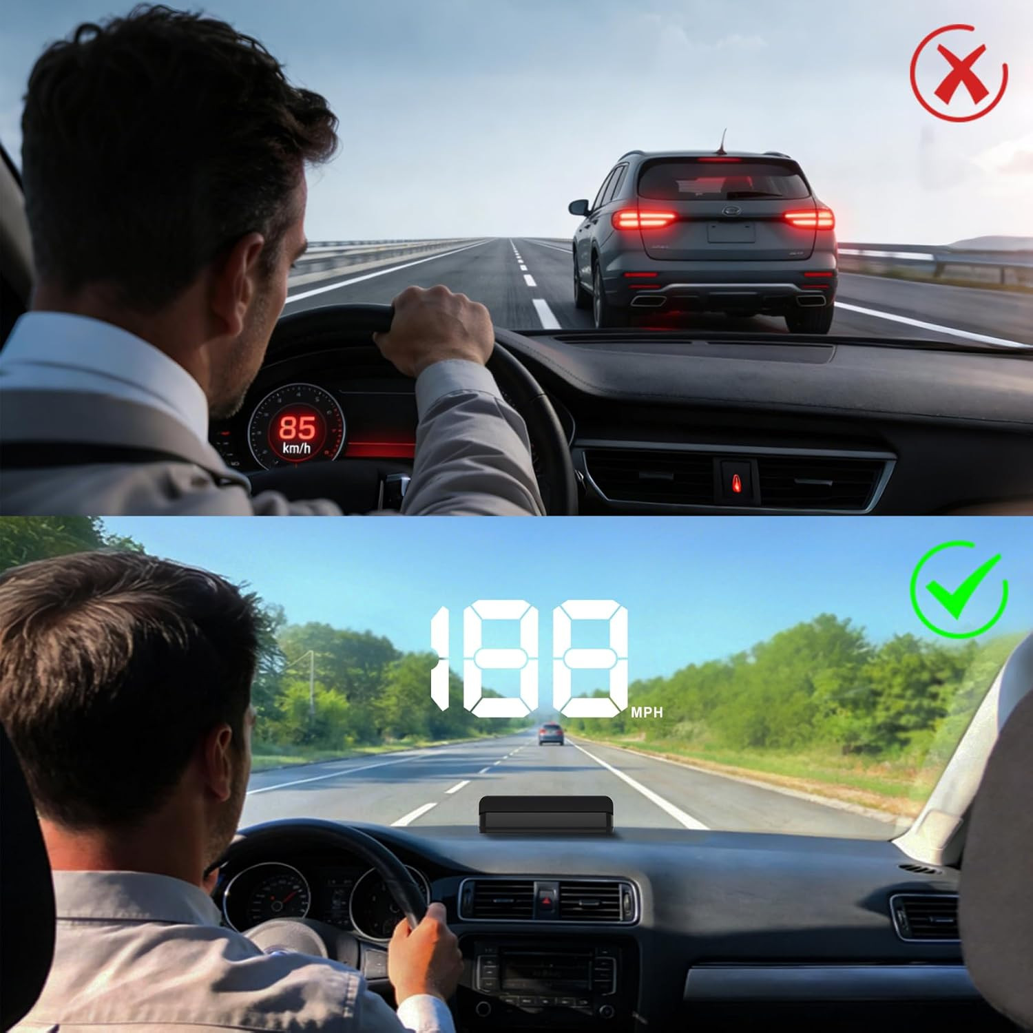 Heads up Display for Cars,Car Hud,Head up Display for Car,Digital GPS HUD Speedo
