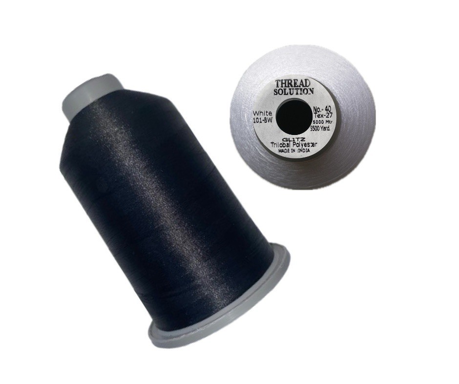THREAD SOLUTION GLITZ Trilobal Polyester Embroidery Thread 40 Wt 5500 Yd 2 Pack