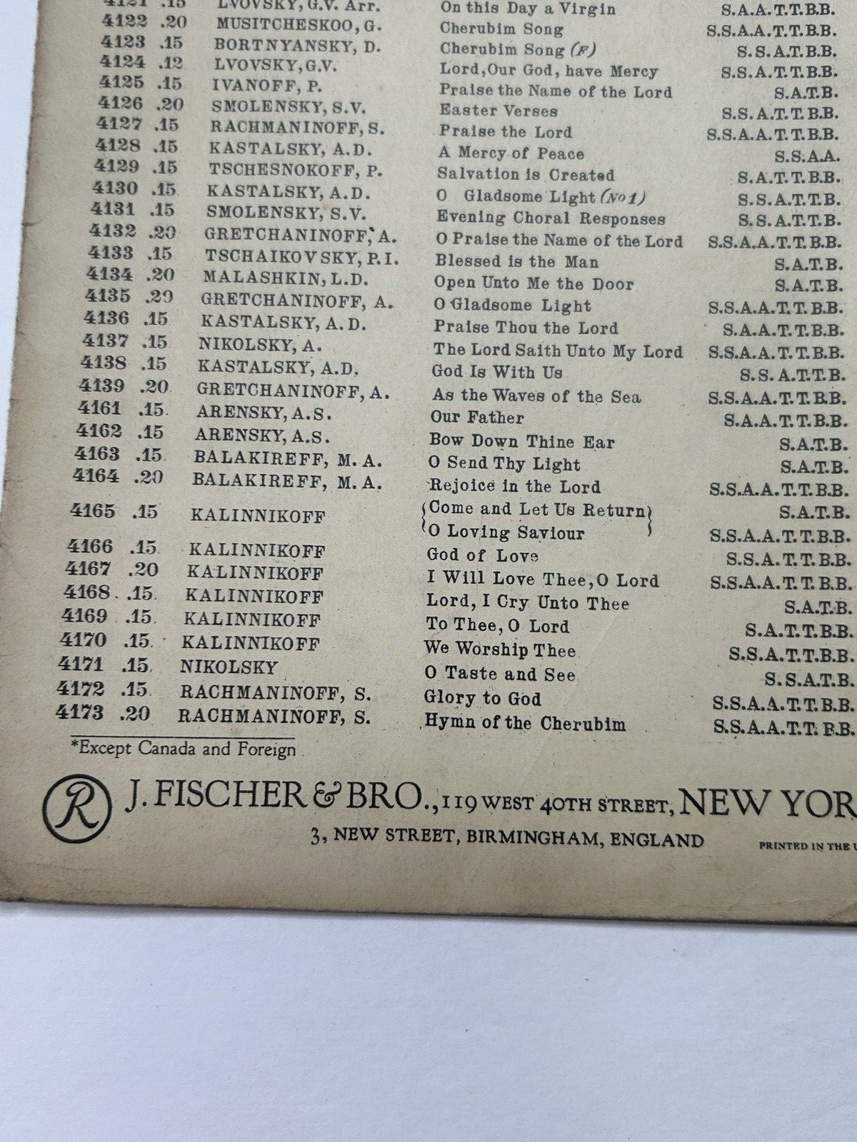 Vintage Sheet Music Choral Arrangements, Choirs Lot of 9