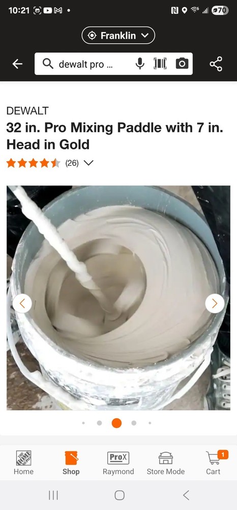 Dewalt Pro 32 Mixing Paddle 7" head