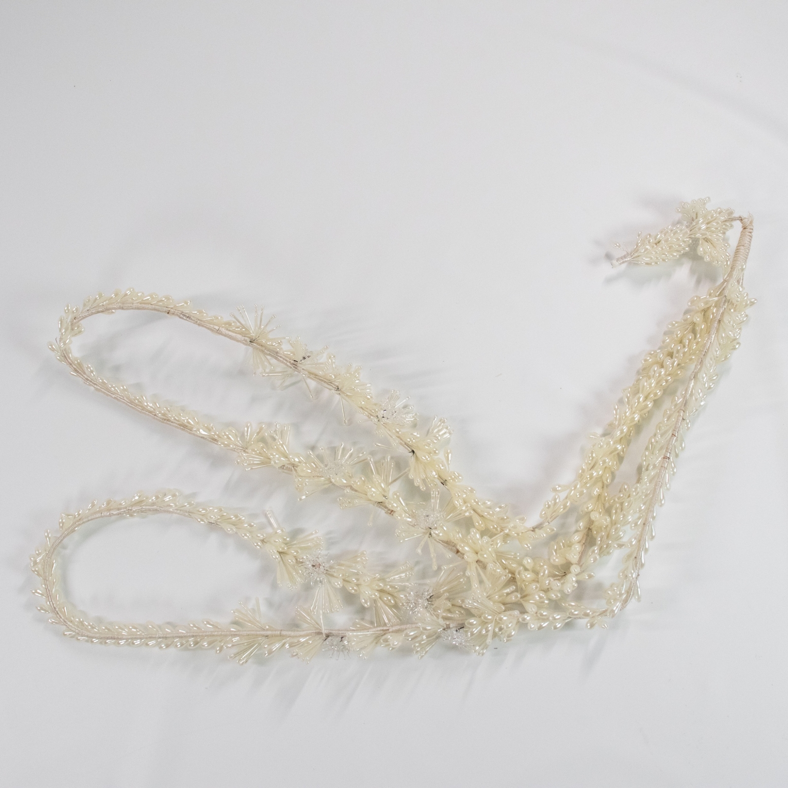 Vintage Antique Bridal Wax Flowers Blown Glass Flowers Wedding Yardage Trim