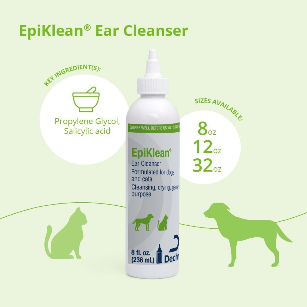 Epiklean Ear Cleaner for Dogs & Cats - Gentle Debris & Drying Solution