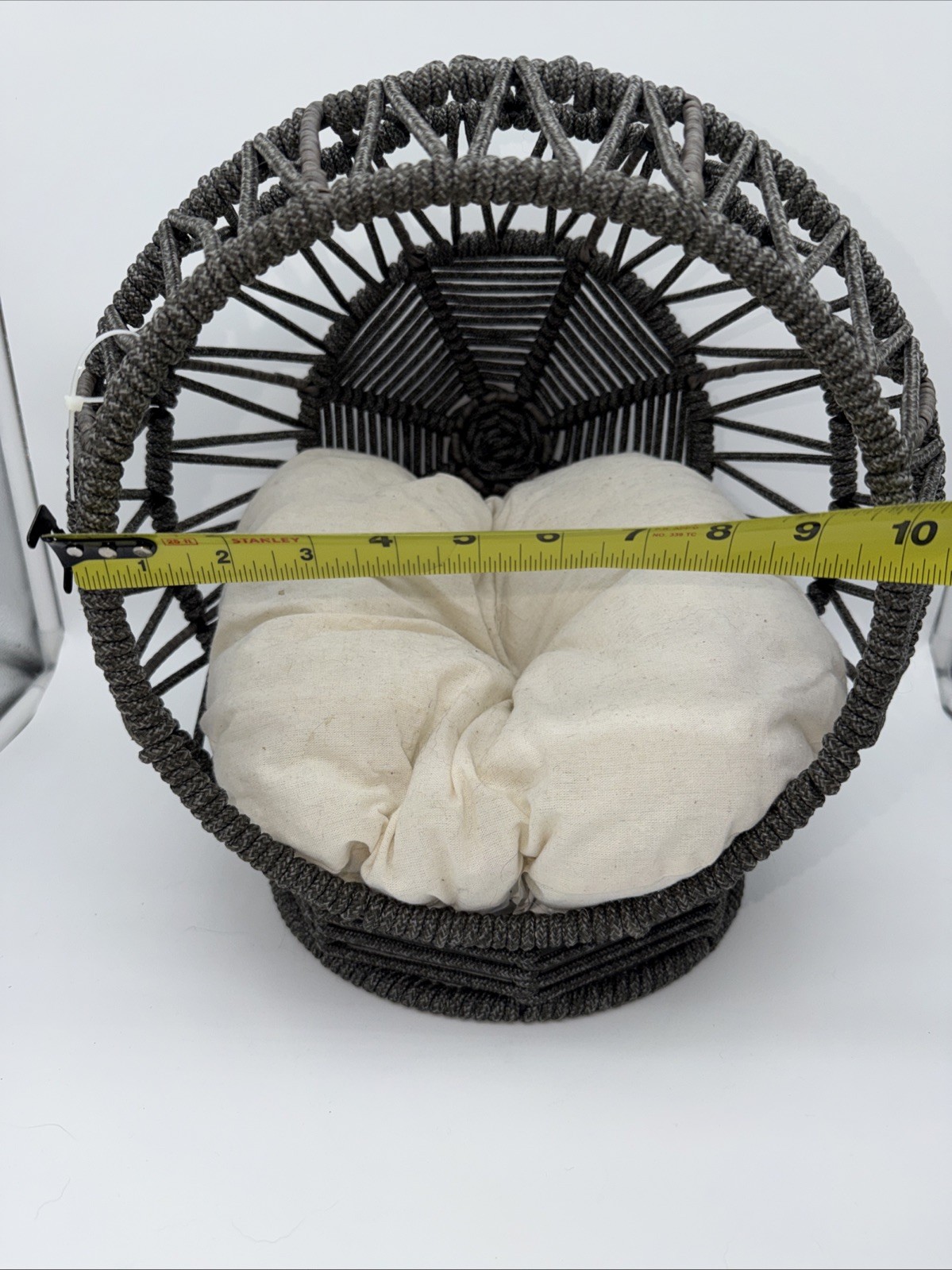 Rattan Wicker Pet Bed for Tiny Dog Or Cat Egg Chair