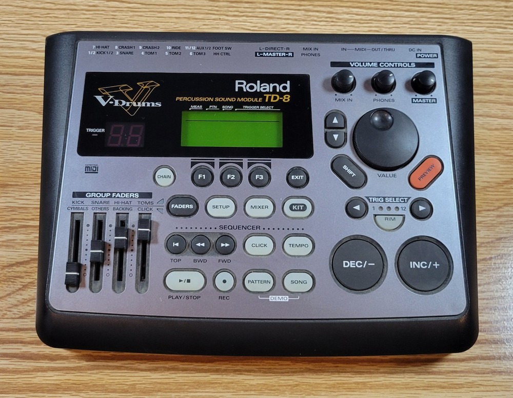 Roland TD-8 Drum Module Digital Programmable Built-in Effects MIDI Works, Tested