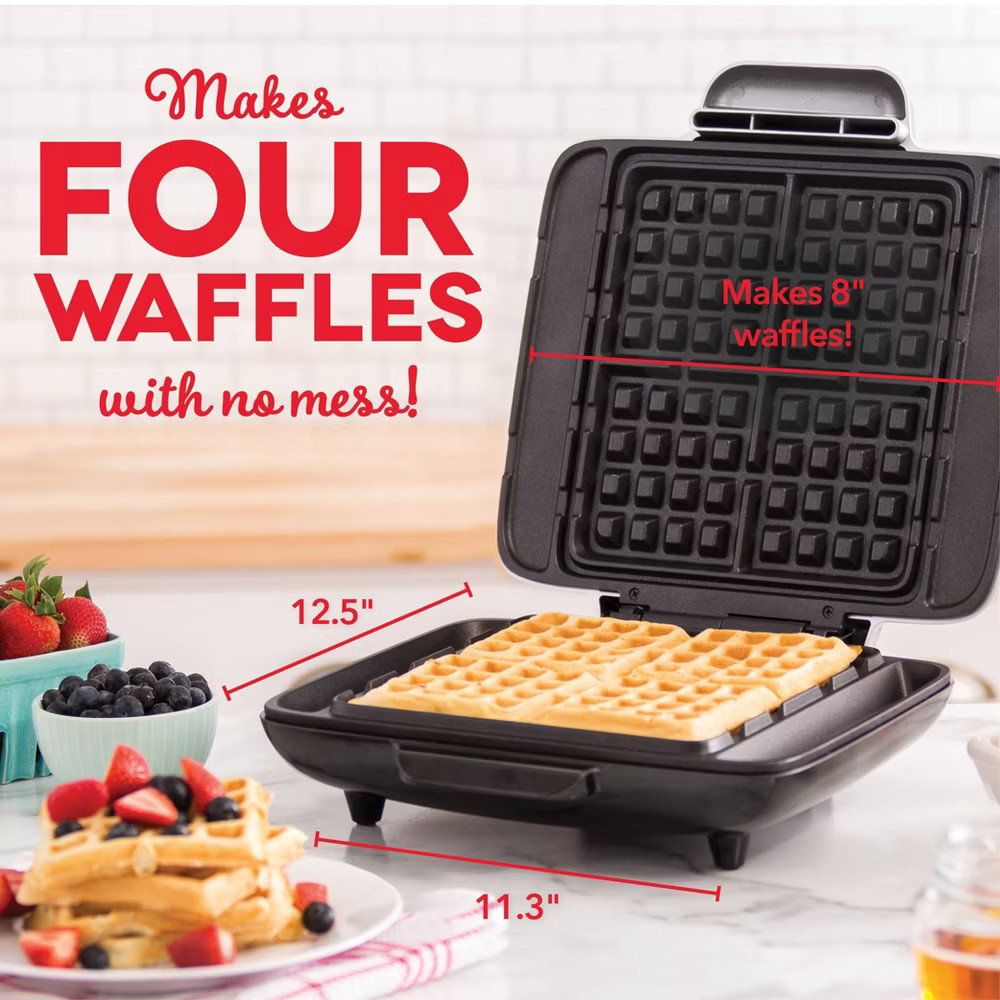 Dash No-Drip Waffle Maker Graphite Nonstick Belgian 1200W Surface 99 sq in