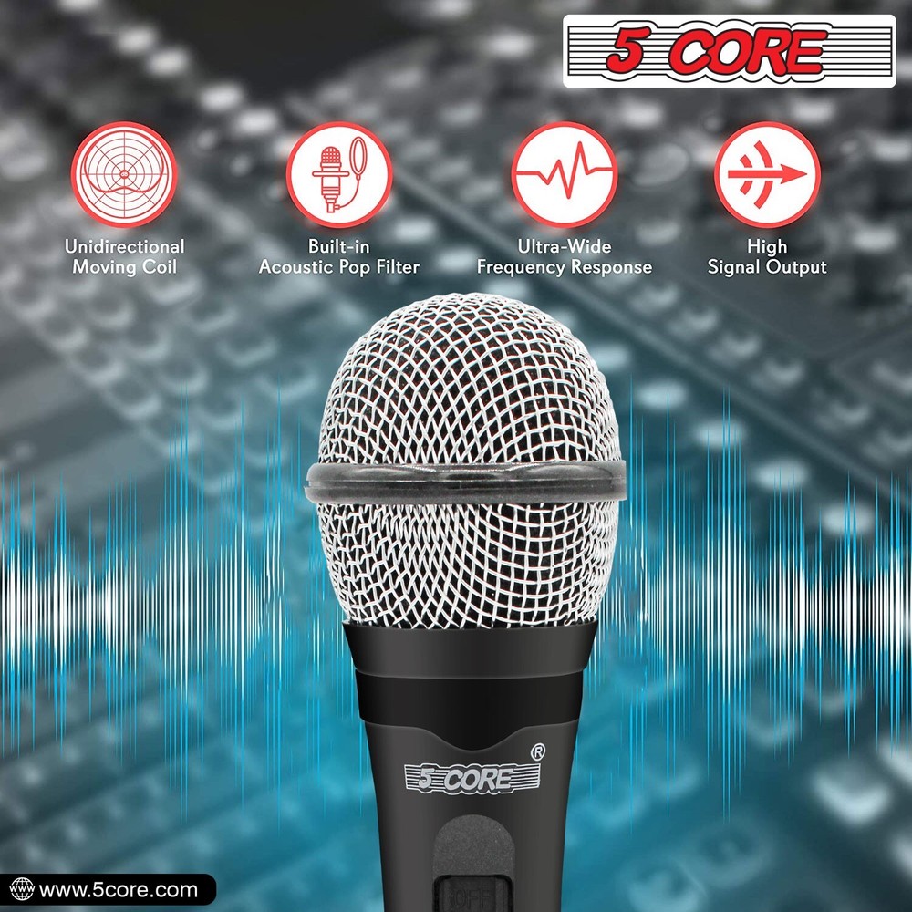 5Core Premium Vocal Dynamic Cardioid Handheld Microphone Unidirectional Mic