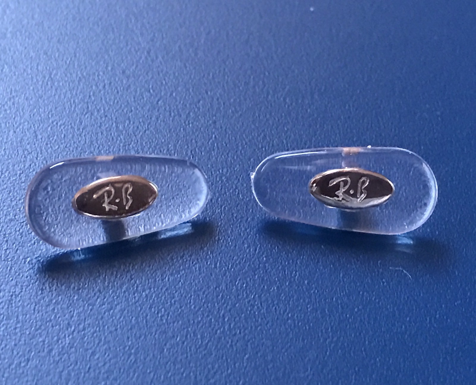 Brand New Authentic Rayban Eyeglasses Sunglasses NOSE PADS Plug-In Type Silver