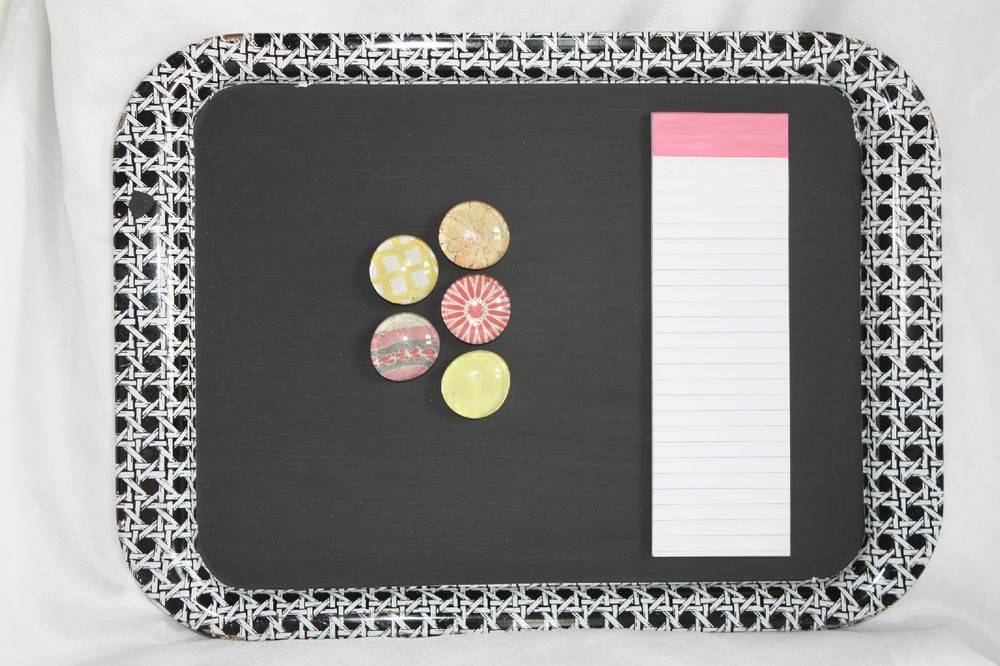 Repurposed Message Center Chalkboard Includes Magnets & Magnetic Notepad