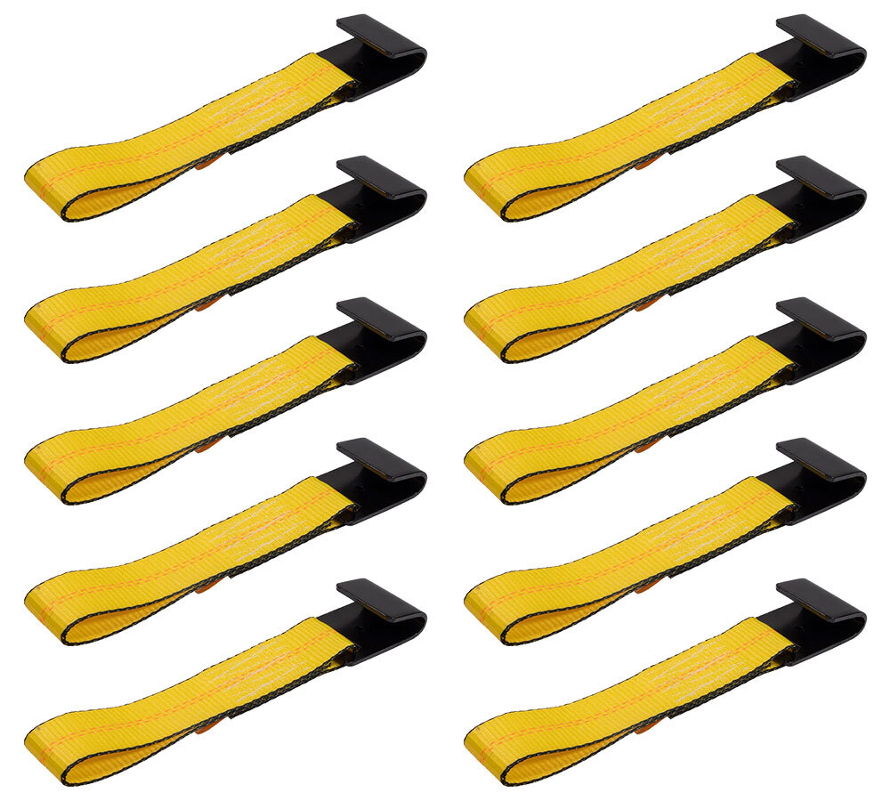 10PK 2"x11"Replacement Fixed End Tie Down Strap w/Flat Hook & Bolt Loop 3333lbs