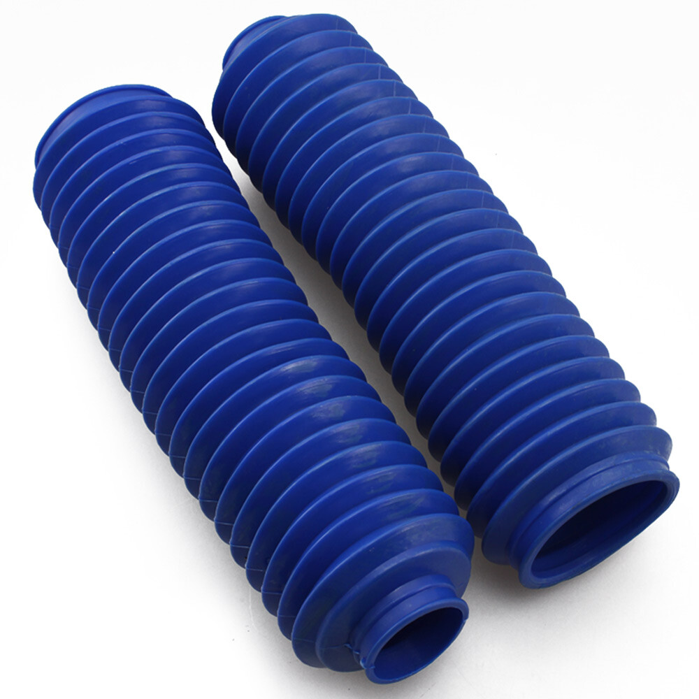 Blue Motorcycle Rubber Shock Absorber Front Fork Protector Cover Gaiters Boot 2X