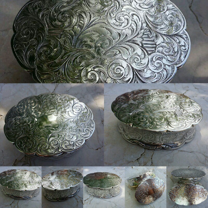 MASSIVE STERLING SILVER SNUFF BOX, RARE SOLID SILVER BOX, MUST SEE !!