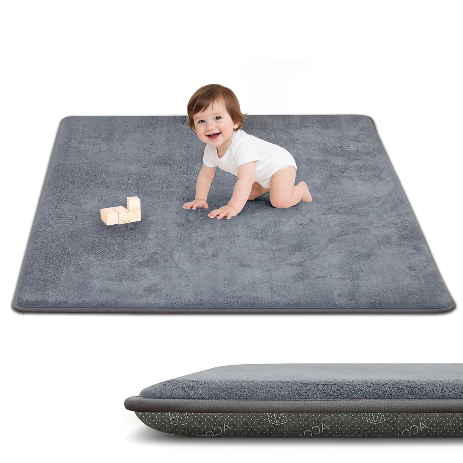 Baby Play Mat 1.3" Thick Soft 50"×50" Playpen Mat Non-Slip Rug for Crawing,Kids