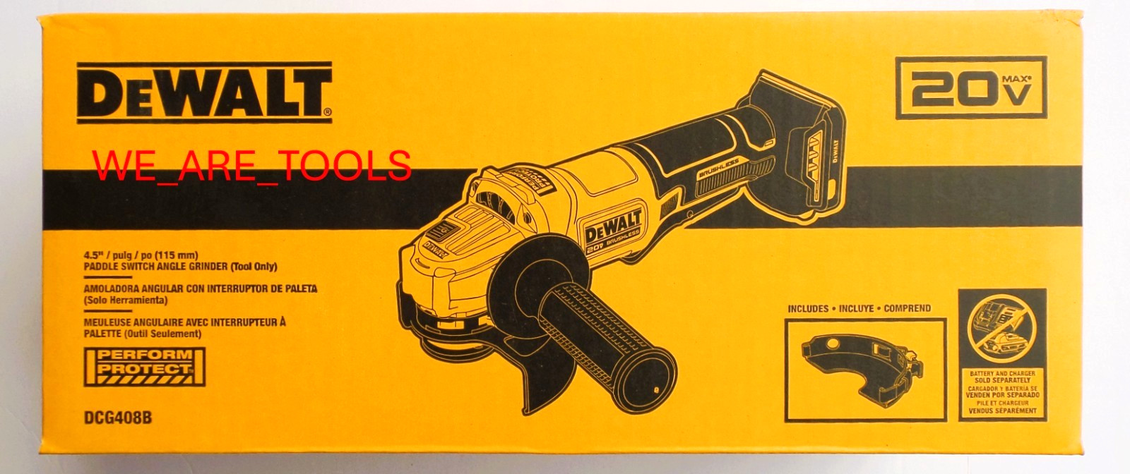 DeWALT DCG408B 4.5" 20V MAX Paddle Switch Angle Grinder, 1) 5.0 Ah Battery
