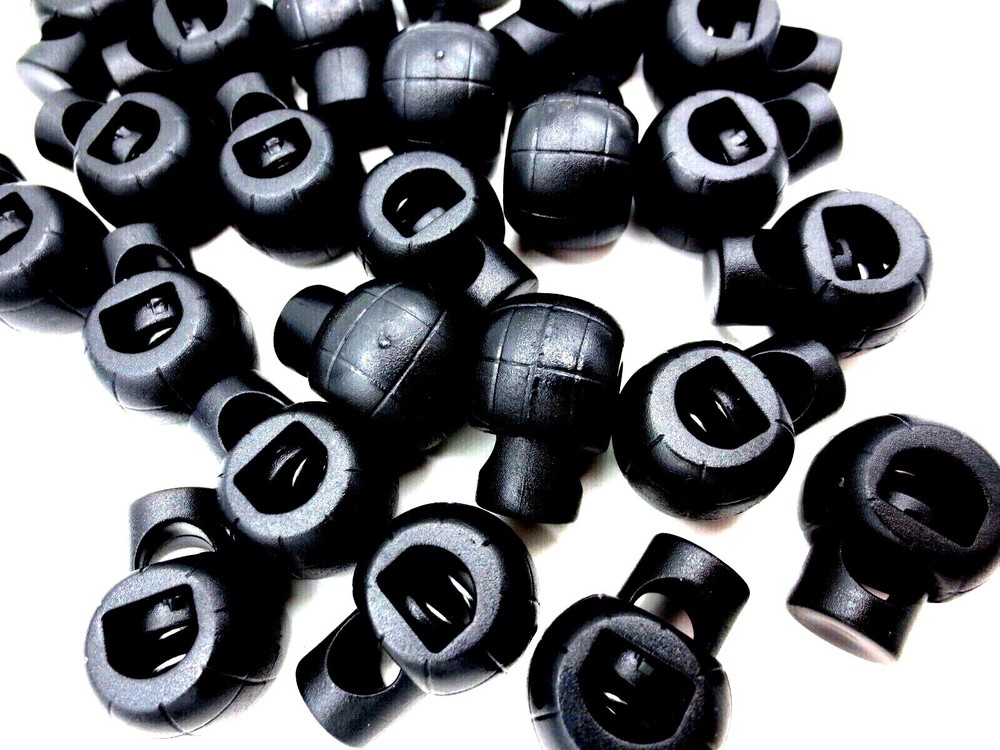Draw String Slide Lock Spring Loaded Black Fits Up To 5/16" Thick Cord, Durable!