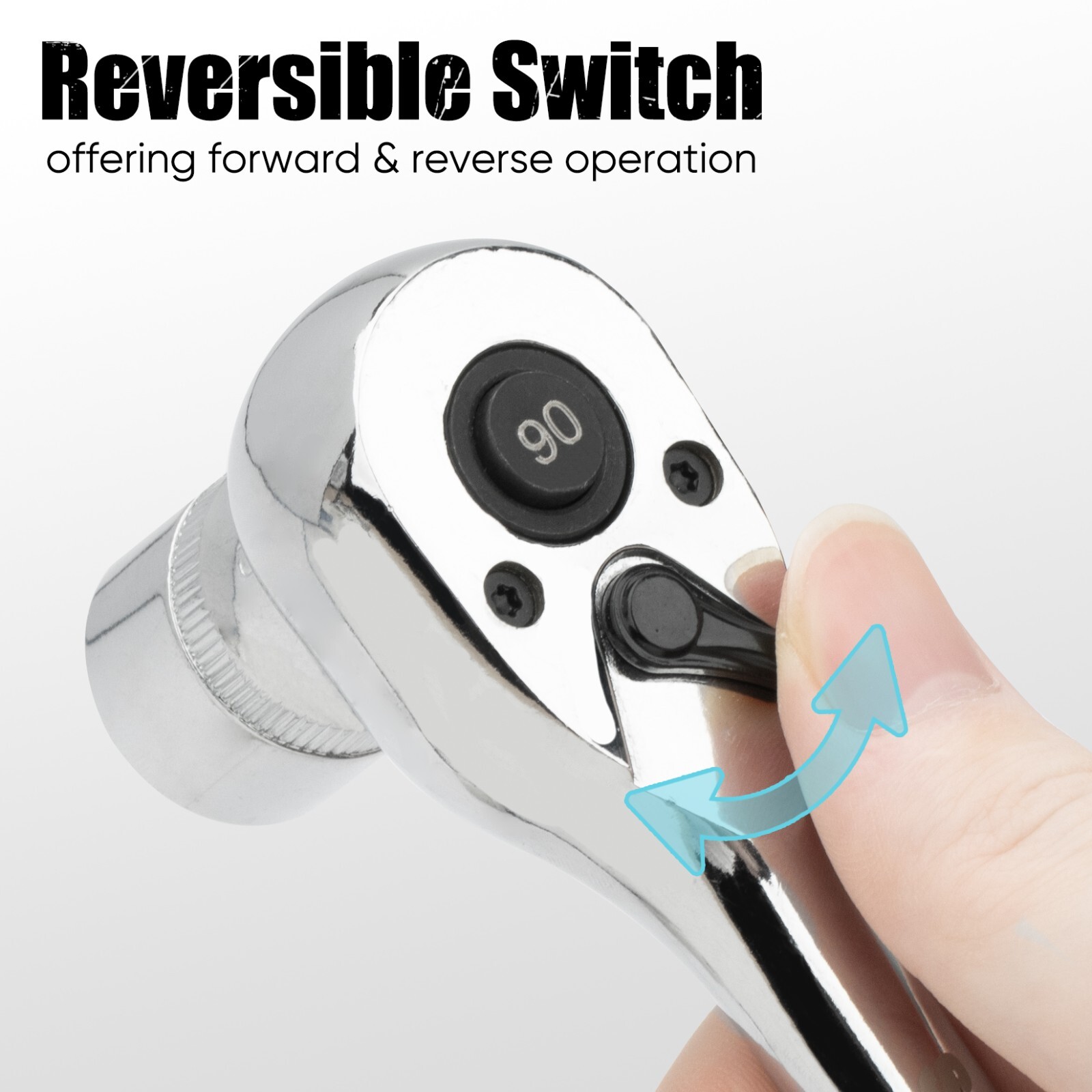 SHALL 90Tooth 3-pc Drive Ratchet Wrench,Quick-Release&Reversible,1/4''3/8''1/2''