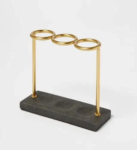 Solid Toothbrush Holder Black & Gold Wire - Threshold™