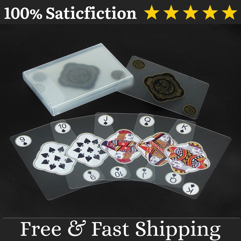 Waterproof Transparent Four-Corner Design Playing Cards - Creative Poker Game